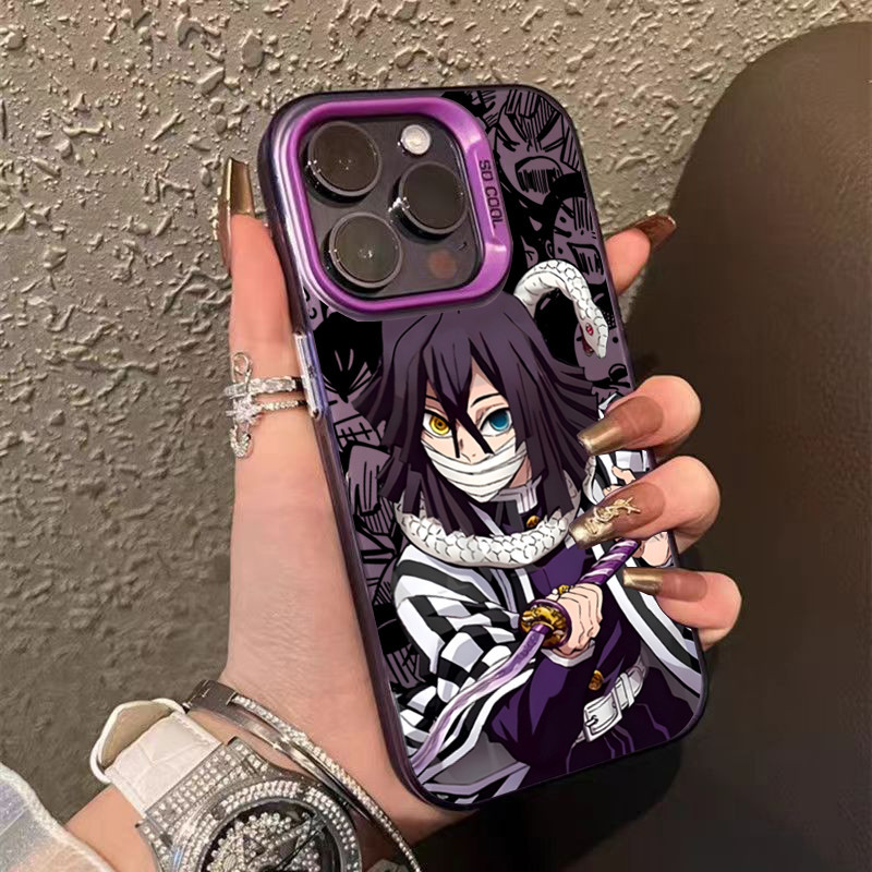 Ốp Lưng Cho iPhone 16 11 15 Pro Max 14 11 12 13 15 Pro iPhone XR XS Max X 7 8 Plus SE2022 Anime Nhật Bản Demon Slayer IMD Sang Trọng Mờ Cứng Chống Sốc