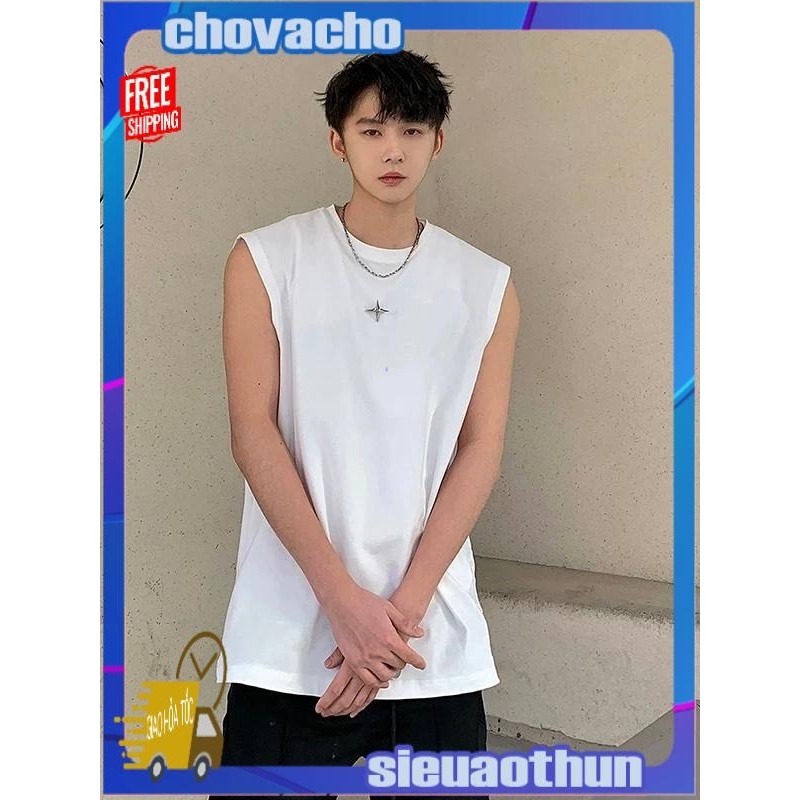 Áo thun Tanktop Cổ tròn Sticker LUCKYSTORE ICVCVNI Unisex