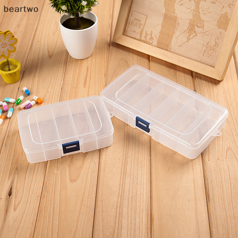 < Beartwo > Kẹp tóc bằng nhựa di động 5 / 6 lưới trong suốt Hộp lưu trữ trang sức Phụ kiện tổ chức Đồ dùng du lịch gia đình có khả năng chống bụi Đẹp