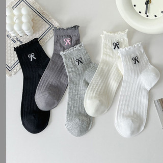 Vớ nơ - Siêu mỏng, Xù, Phong cách múa ba lê - Phụ kiện phù hợp với trang phục mùa hè - Ngọt ngào, JK, Lolita - Tất ống giữa - Tai gỗ Sox không xương