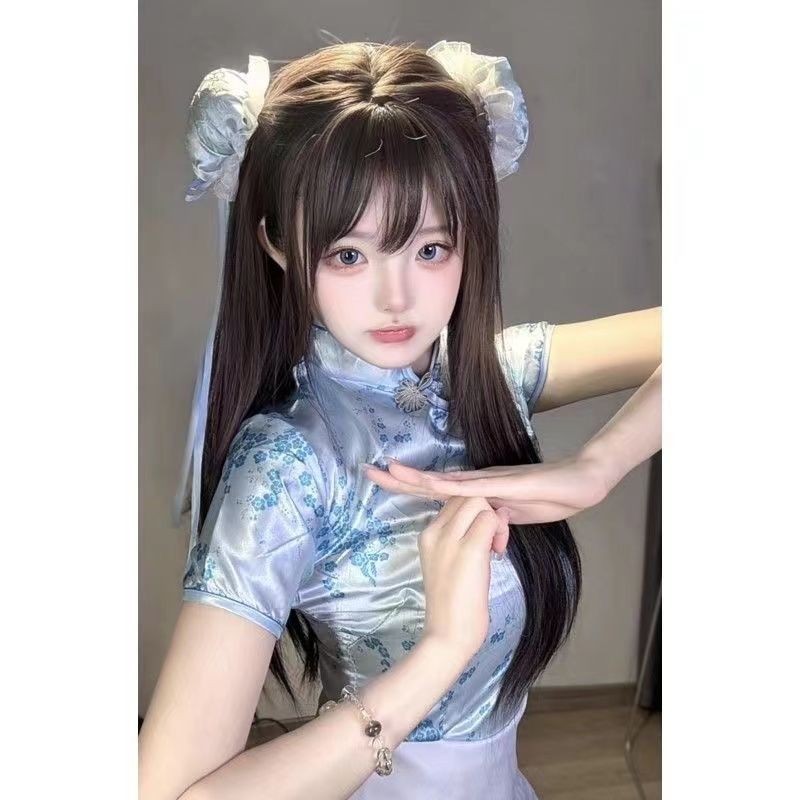 Mùa hè Nhật Bản Gothic Người Giúp Việc Tạp Dề Quần Áo Sườn Xám Mới Phù Hợp Với