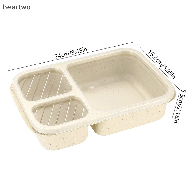 < Beartwo > Hộp Cơm Trưa Lò Vi Sóng Rơm Lúa Mì Đồ Ăn Hộp Bảo Quản Thực Phẩm Trẻ Em Trẻ Em Trường Văn Phòng Hộp Bento Di Động Túi Ăn Trưa Đẹp