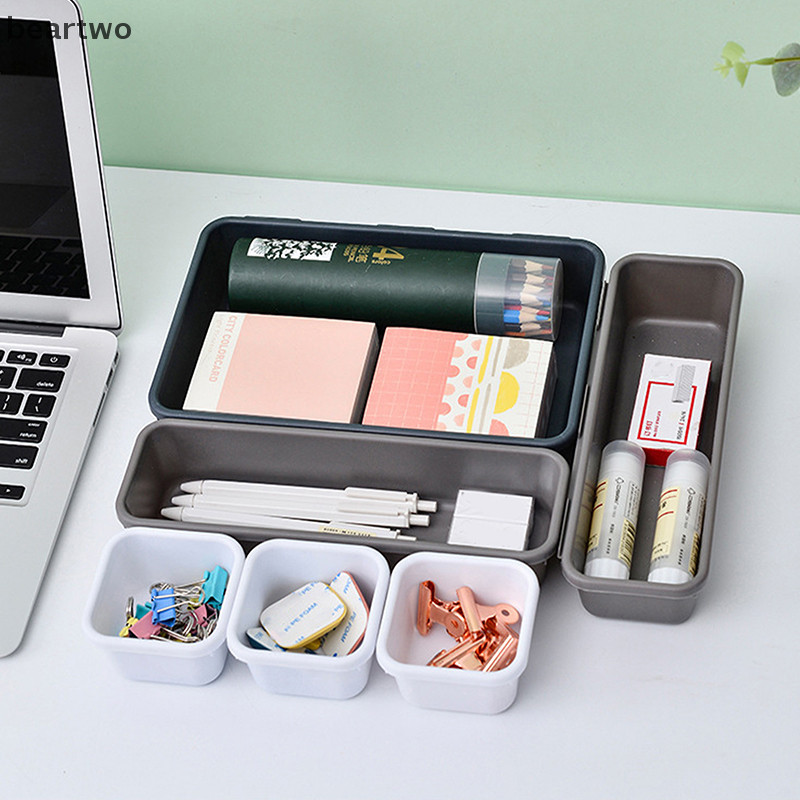 < Beartwo > 8 Chiếc Ngăn Kéo Tổ Chức Hộ Gia Đình Chống Bụi Bàn Văn Phòng Phẩm Hộp Bảo Quản Nữ Trang Điểm Nhà Bếp Phụ Kiện Phòng Tắm Đẹp