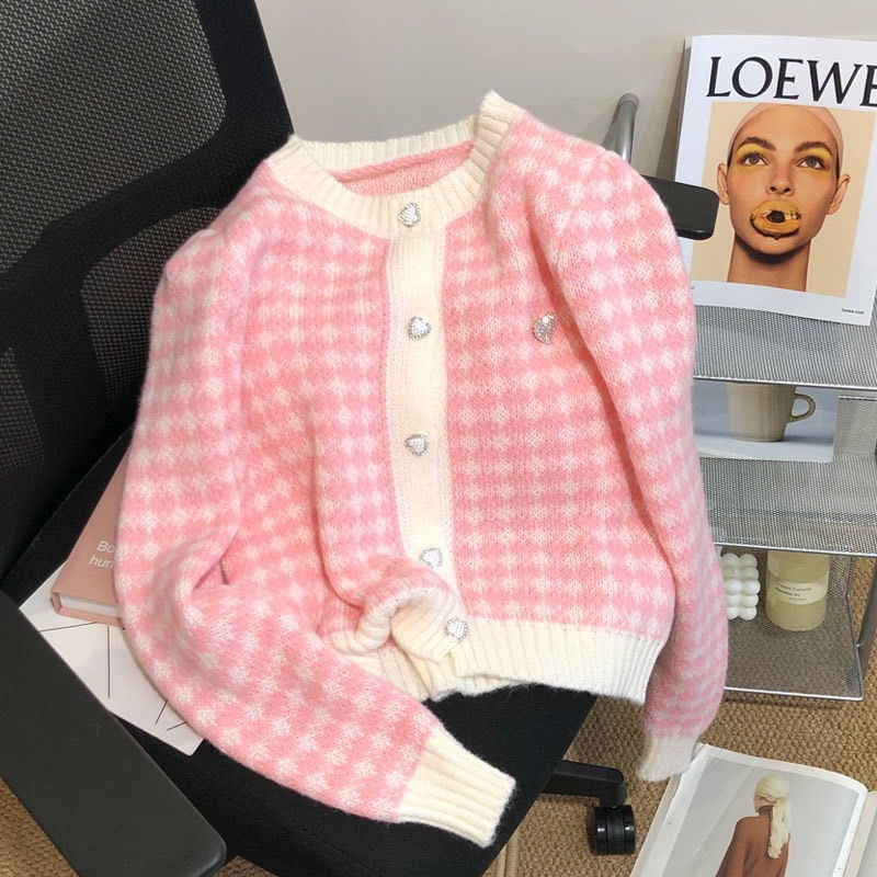 Áo khoác cardigan len hàng QCCC thiết kế cúc đá hình trái tim phong cách tiểu thư sang chảnh hottrend XIMIMI SP27