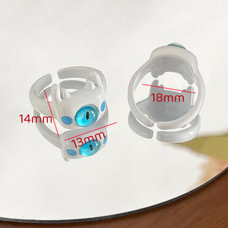Quái Vật Nhỏ Ma Ngựa Yêu Tinh Trẻ Em Dễ Thương Một Mắt Quái Vật Nhẫn Nữ Cá Tính Xiao Zong Thiết Kế Nhẫn Mở