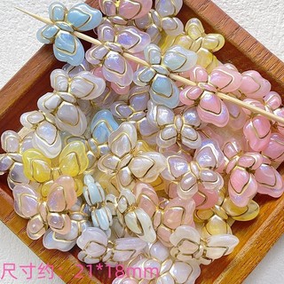 Retro Mạ Vàng Bướm Hạt DIY Handmade Trang Sức Vòng Tay Vòng Cổ Bông Tai Đính Hạt Điện Thoại Di Động Dây Xích Phụ Kiện