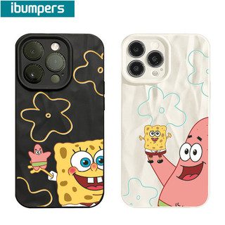 ibumpers Ốp lưng Iphone Cute Couple Spongebob Hoạ Tiết Ốp Điện Thoại nhám Mỏng Silicone Mềm Chống Sốc Chống Bẩn Cho Iphone 15 14 12 13 11 Pro Max IP 7 8 Plus Iphon X XS XR