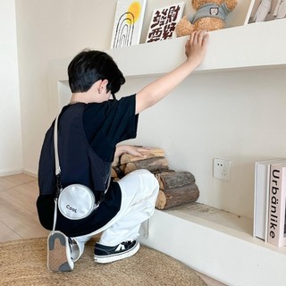 [Vận chuyển nhanh] Túi đeo chéo trẻ em HOMELYHUB, Túi đeo vai trẻ em bằng da PU tròn, Đồng xu trẻ em Mini bền bỉ