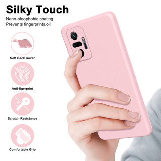 Dành Cho Redmi Note 10 Pro 4G Ốp Lưng Silicon Lỏng Nâng Cấp Có Cạnh Vuông Bảo Vệ Camera Mềm Chống Trầy Xước Lớp Lót Microfiber Chống Sốc Mỏng Vỏ