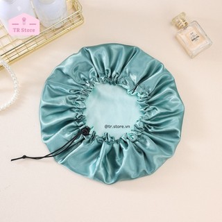 Mũ Trùm Tóc Ngủ Lụa Satin Chống Xơ Rối, Rụng Tóc - Nón Ngủ Giữ Nếp Tóc Uốn Có Dây Rút/Bo Chun Tiện Lợi