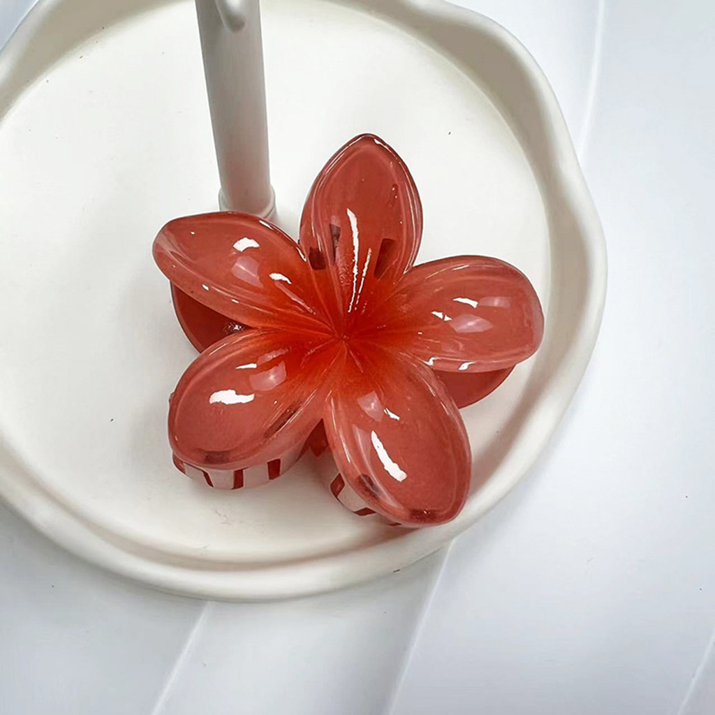 Nhẹ nhàng Frangipani Móng Vuốt Tóc Hàm Kẹp Phong Cách Đơn Giản Ổn Định Kẹp Móng Vuốt
