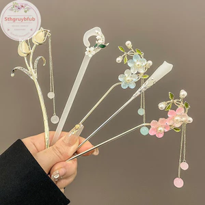 Sthb Cổ Điển Phong Cách Trung Hoa Kẹp Tóc Cho Nữ Hoa Handmade Kẹp Tóc Vintage Trang Sức Phụ Kiện Tóc Đồ Trang Trí VN