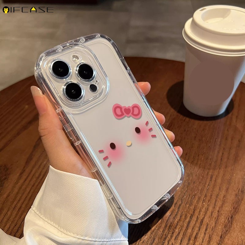 Dành Cho OPPO A2 A1 Pro A2M A1s A1x A1i 5G Ốp Điện Thoại Hình Bầu Dục Dễ Thương Tròn Hello Kitty HelloKitty Mèo Hoạt Hình Làm Dày Túi Khí Chống Sốc Trong Suốt Vỏ Mềm Trong Suốt Ốp Lưng