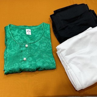 Bà ba gấm quần trắng, đồ bộ bà ba miền tây Áo Top Nữ