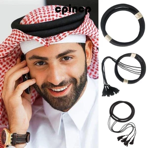 Cpincp 1 Cái Dây Mũ, Mũ Trùm Đầu Quần Áo Nam Saudi Dubai, Phụ Kiện Sa Mạc Bền Đẹp Đen Hồi Giáo Egal Shemagh Khăn Cho Người Lớn Trẻ Em