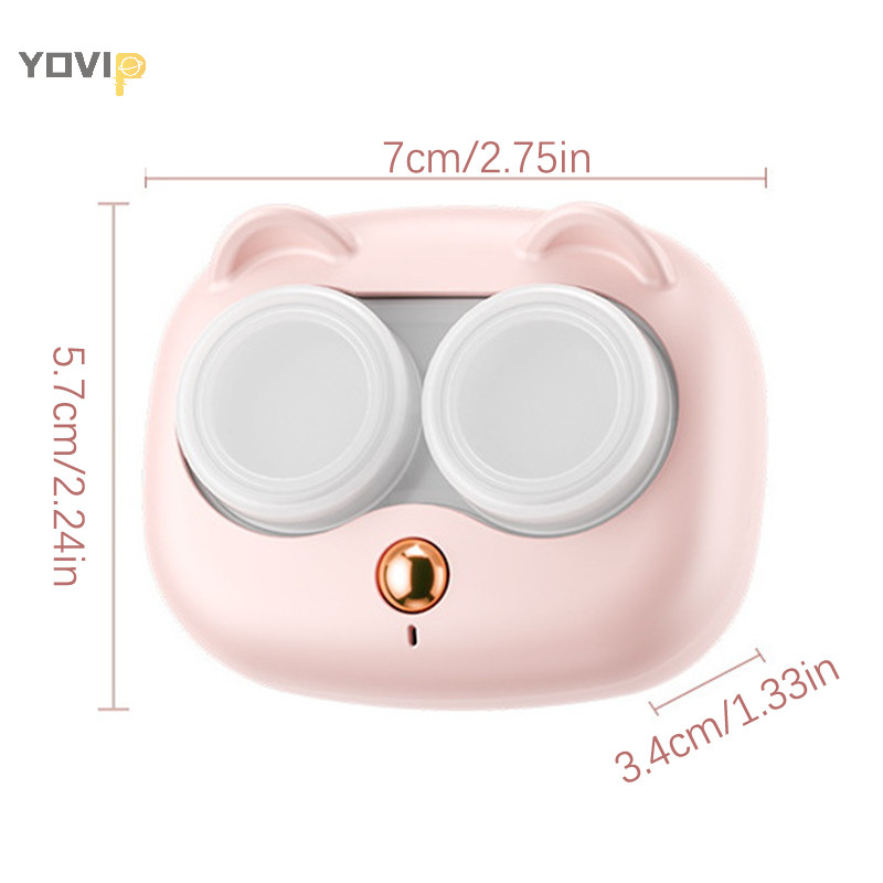 Yovip Contact Lens Cleaner Siêu âm có hộp có thể tháo rời Loại bỏ máy làm sạch Protein rách Vỏ kính áp tròng di động VN