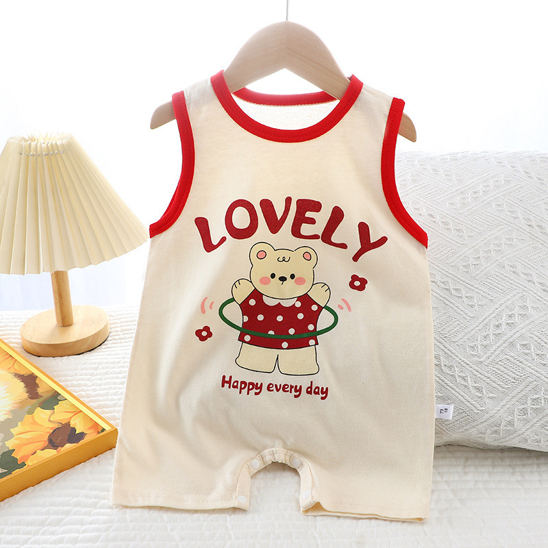 Quần áo mùa hè Cotton nguyên chất dành cho trẻ em Phiên bản Hàn Quốc Bé trai Trẻ em Áo Vest mỏng bé gái # * GOID