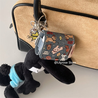 Ốp Da Cho AirPods 4 [2024] 3 2 1 AirPods Pro Pro2 Apple Bluetooth Bảo Vệ Tai Nghe Con Chó Con Họa Tiết Ngôi Sao Có Mặt Dây Chuyền