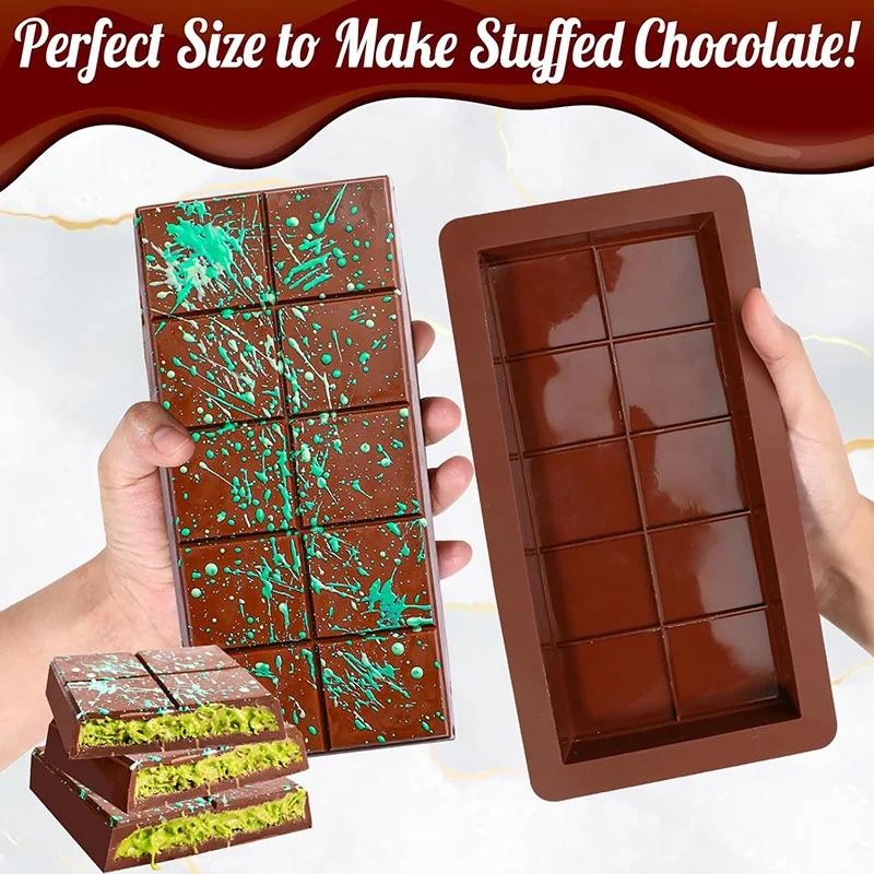 60 Lưới Thanh Socola Khuôn Thanh Silicon Phá Vỡ Sáp Tan Khuôn Dễ Dàng Phát Hành Hình Chữ Nhật Bền Đẹp Cho Protein Và Năng Lượng Handmade Quà Tặng