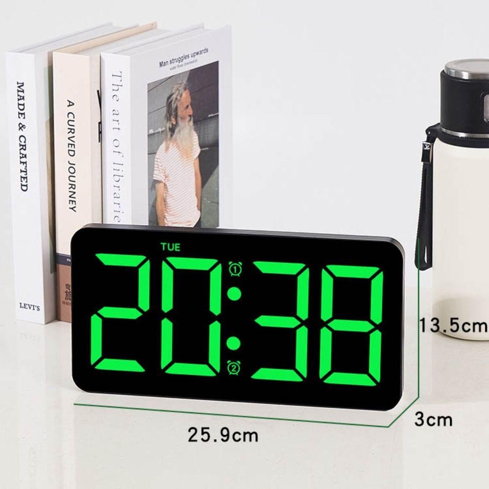Đồng hồ treo tường điện tử AMBU, Đồng hồ LED kỹ thuật số đa chức năng treo tường, Lịch gia đình Đồng hồ để bàn hiển thị ngày cho phòng ngủ