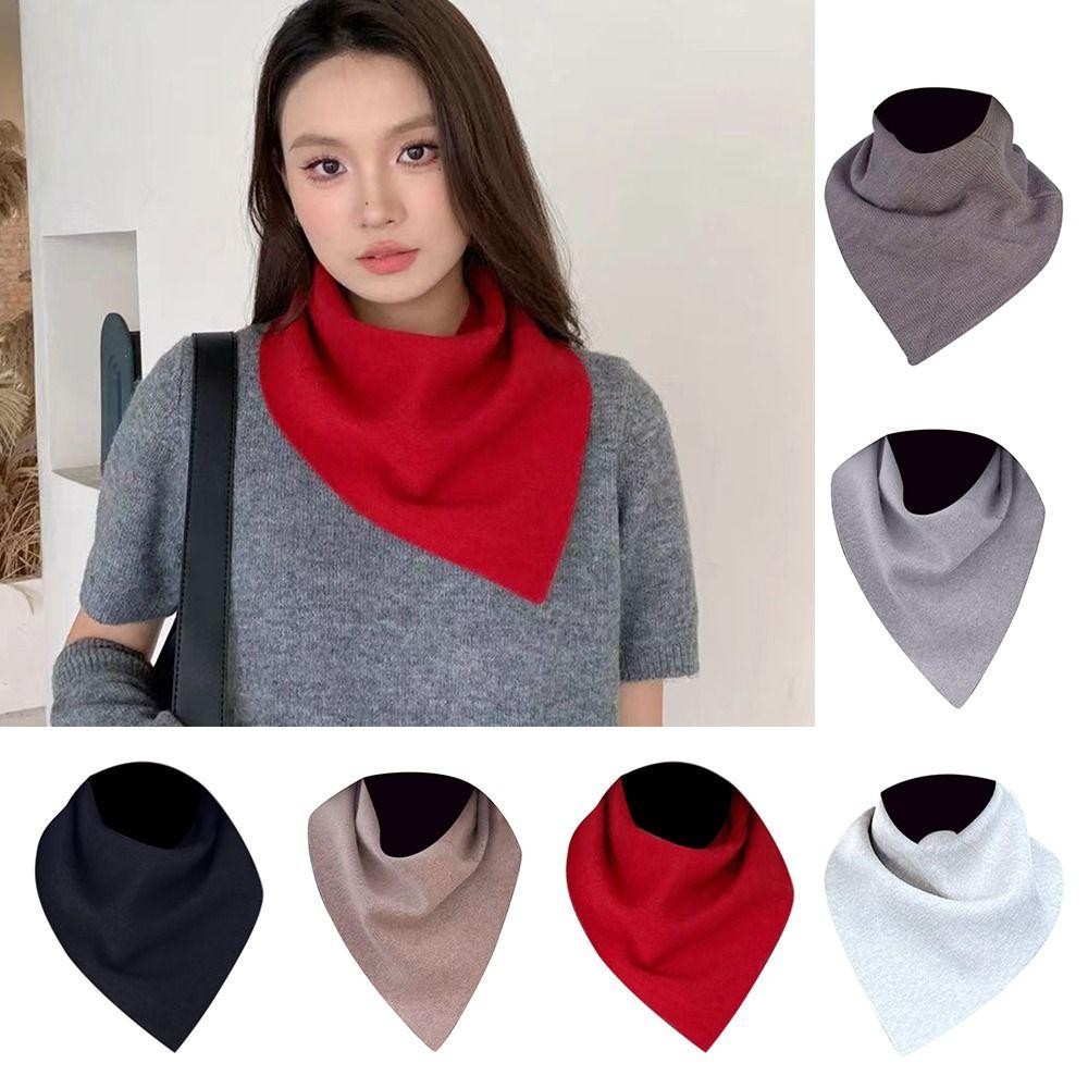 Khăn giữ nhiệt cổ ấm nam nữ, yếm chống gió bằng khăn tam giác,snap fastener, phù hợp thu đông