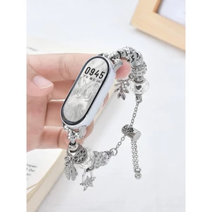 Pandora Sang Trọng Ban Nhạc Cho Xiaomi Smart Band 10 9 Pha Lê Vòng Tay Dây Đeo Đồng Hồ Cho Xiaomi Mi Band 9 Miband 8 Dây Đeo Tay Phụ Kiện Kim Loại