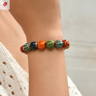Alik 1 DIY Phụ Kiện Gốm Sọc Dưa Hấu Hạt Vòng Tay Nhiều Màu Sắc Hoa Men Hạt Vòng Tay Handmade Trang Sức VN