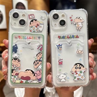 Ốp Điện Thoại Di Động Cho OPPO A15 A15S A16 A16S A16K A3S A5S A5 A5 A9 2020 A1K A54 4G A98 Reno 6 7 8 5G Vỏ Đựng Thẻ Ảnh Gia Đình Crayon Shin-chan Dễ Thương