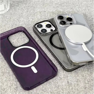 [Jlk] Ốp lưng trong suốt siêu mỏng nguyên bản cho iPhone 15 14 13 12 11 16 Pro Max Sạc không dây từ tính Vỏ PC trong suốt