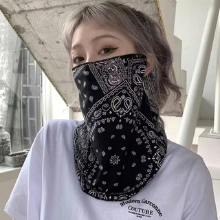 Khăn Che Mặt Chống Nắng Hoa Floral Khẩu Trang Vải Nam Nữ Dáng Ống ALINE