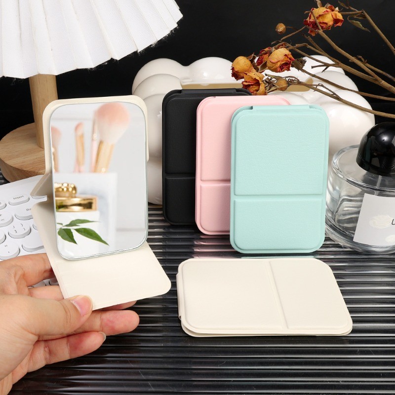[Nổi bật] Gương trang điểm gấp - Kính nhìn độ phân giải cao - Gương để bàn - Dụng cụ làm đẹp - Đơn giản, di động, chống rơi, đầy màu sắc - Đồ dùng phòng tắm