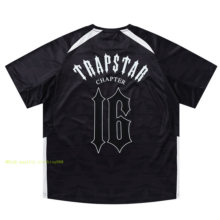 * * * * Chất lượng cao * * * Phong cách mới 608 #Trapstar Áo thun cổ tròn ngắn tay in hình Cotton nguyên chất