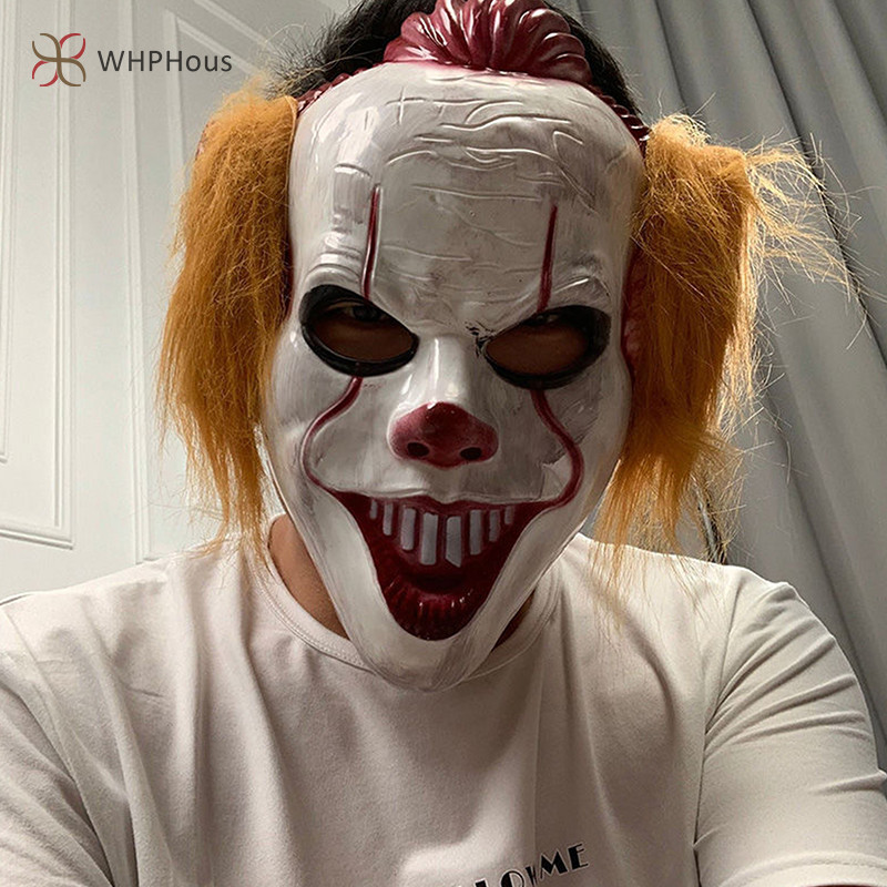 Streamers Mặt nạ Halloween Cosplay Chú Hề Trang Phục Đảng Đạo Cụ Full Face Ngộ nghĩnh Khủng Bố Trang Phục Trang Trí Phụ Kiện Mới