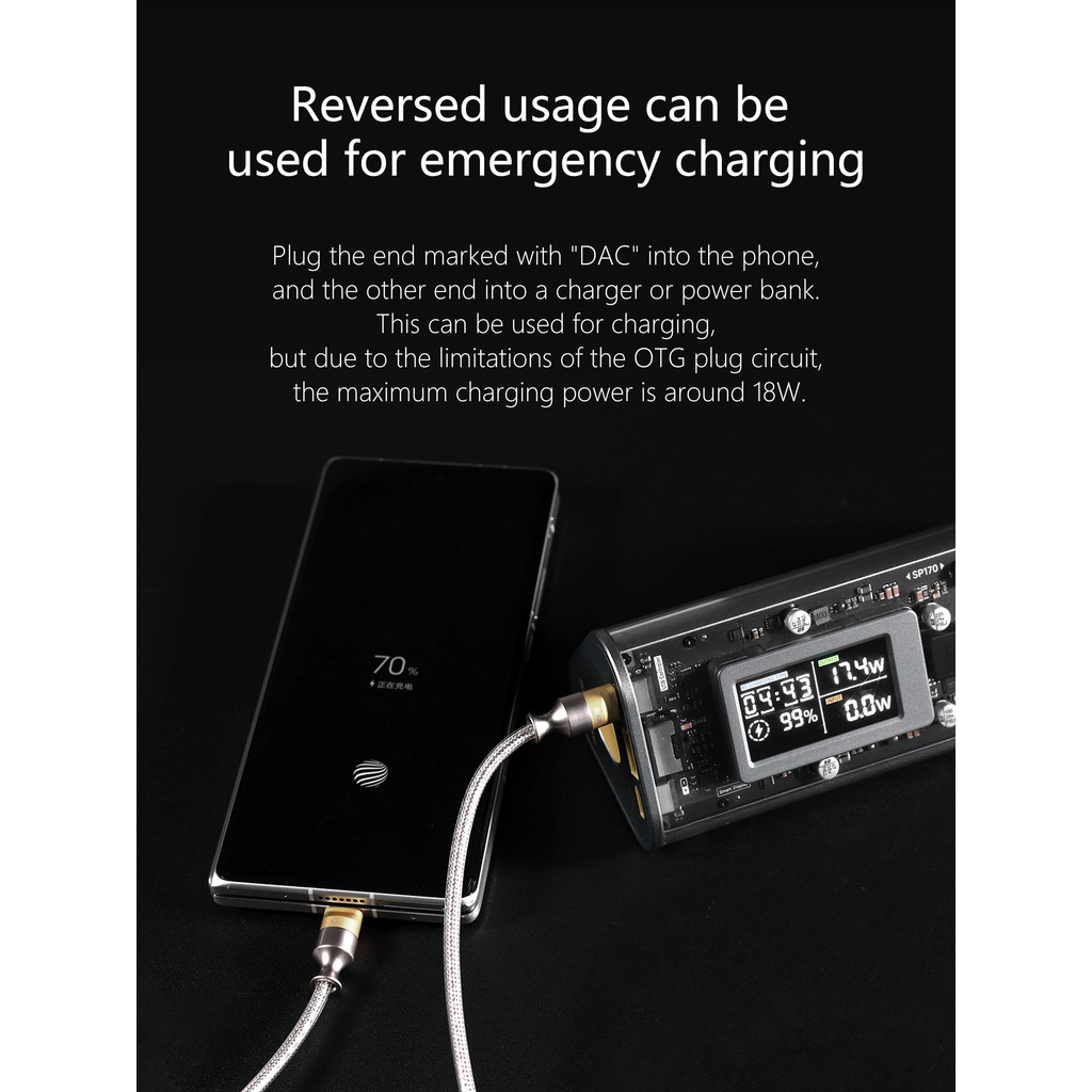 Dd DdHiFi TC05 M2 USB-C 2.0 sang USB-C Cáp dữ liệu giải mã OTG Cách sử dụng đảo ngược có thể được sử dụng để sạc khẩn cấp 10 / 50 / 100cm
