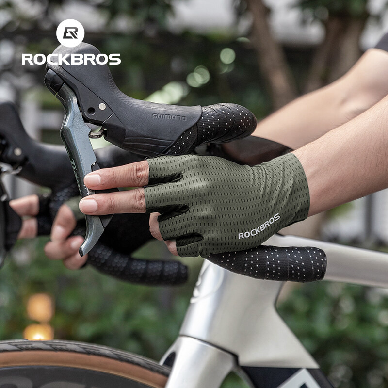 Rockbros Xe Đạp Full Ngón Tay Găng Tay Nửa Ngón Co Giãn Thoải Mái Đi Xe Găng Tay Chống Trơn Trượt Cảm Ứng Nhạy Cảm Thiết Bị Đi Xe Đạp