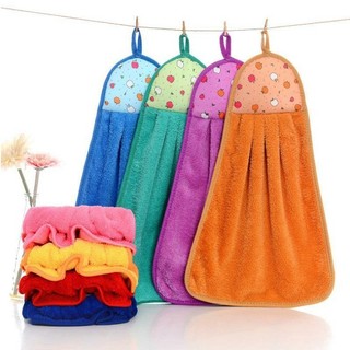 Khăn lau tay nhà bếp cotton thấm hút tốt - thiết kế dễ thương, có móc treo tiện lợi #A18