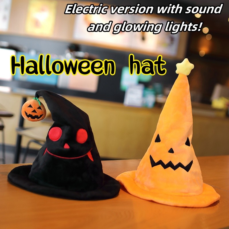 Sáng Tạo Halloween Sang Trọng Nón Quirky Mũ Phù Thủy Halloween Bí Ngô Ma Mũ Trang Phục Ngày Lễ Đạo Cụ Mềm Mại Thoải Mái Di Chuyển Phát Sáng Búp Bê Trẻ Em Quà Tặng Sinh Nhật Quà Tặng Halloween