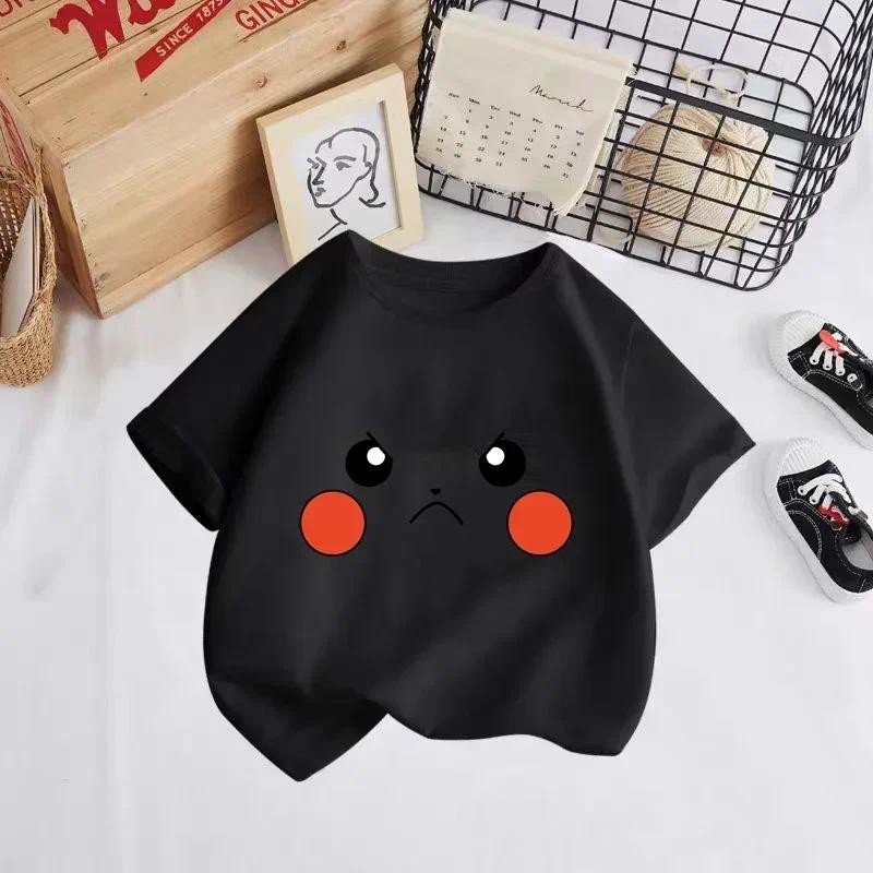 Áo thun trẻ em Pokemon Pikachu dễ thương mùa hè tay ngắn in hình ngộ nghĩnh cho bé trai và bé gái Áo thun trẻ em