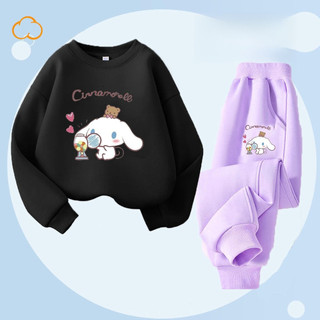 Bộ áo Hoodie và quần chạy bộ hai mảnh Cinnamonroll dễ thương dành cho bé gái Trang phục mùa xuân thu hợp thời trang cho trẻ em