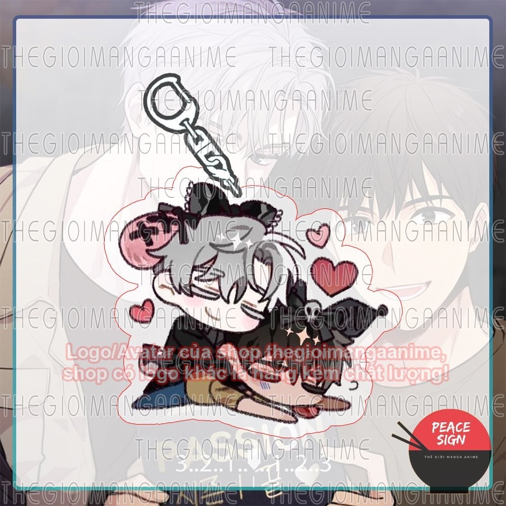 Móc khóa PASSION in hình boylove BL anime chibi mica trong acrylic dễ thương xinh xắn