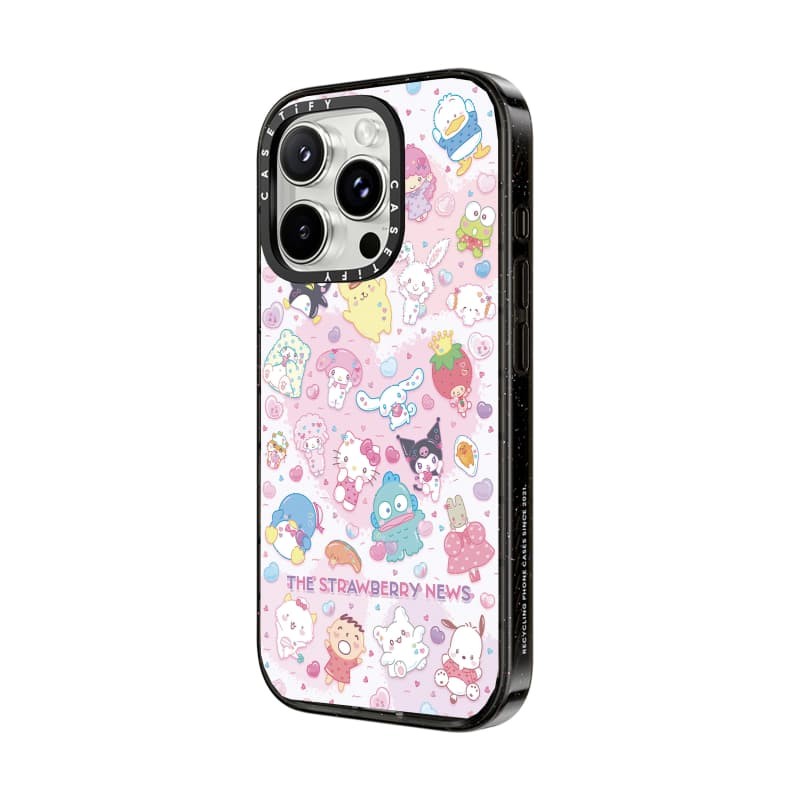 Casetify X The Strawberry News Ốp lưng Acrylic cứng hút từ tính cho Apple IPhone 12 13 14 15 16 Pro Max Plus có hộp