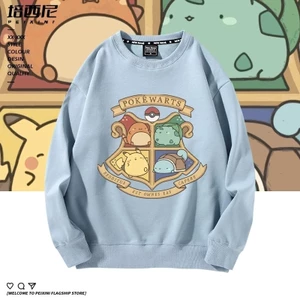 Cotton Size Lớn Dài Tay Harry Potter Pokémon Thu Đông Nam Nữ Plus Nhung Mỏng Phong Cách Cổ Tròn In Hình Phù Hợp Với Cặp Đôi Mặc
