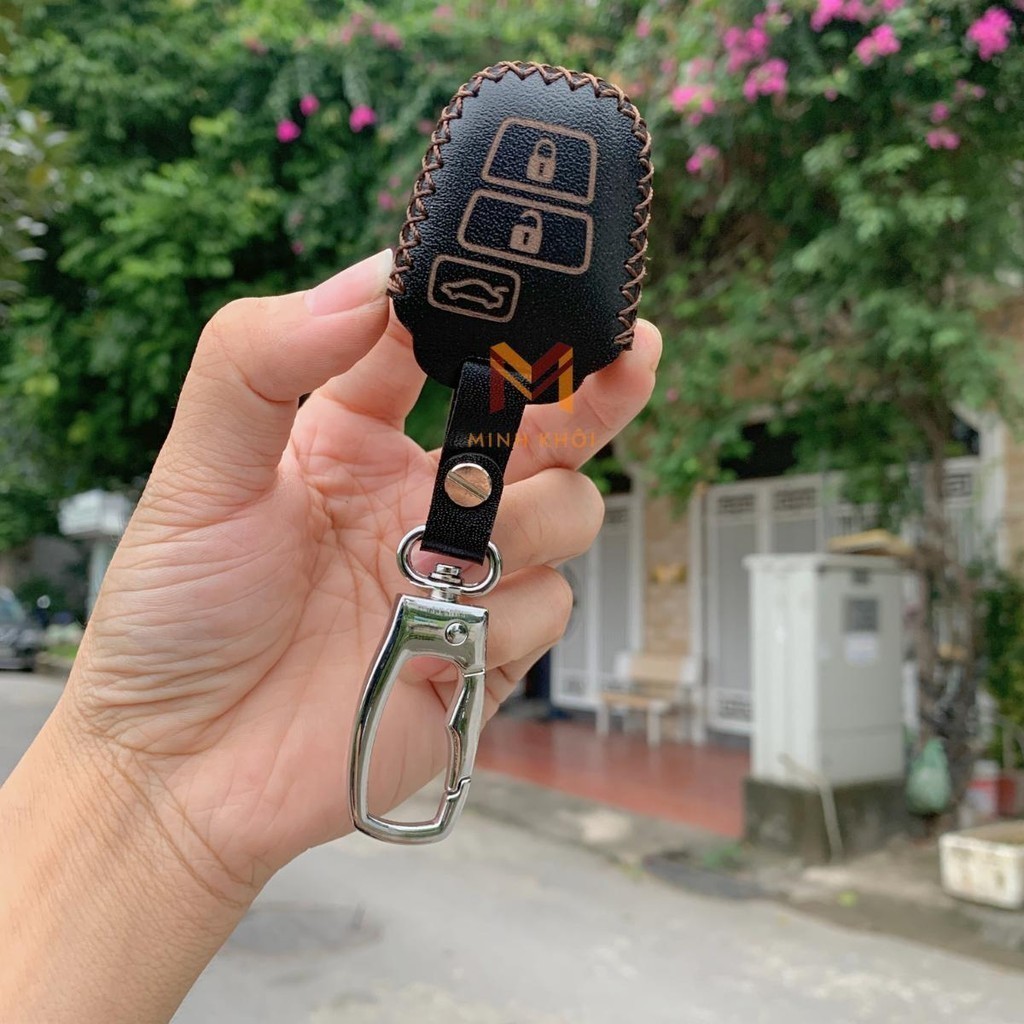 Bao Da Chìa Khóa Ô tô Toyota Vios E 19-21, E&G 14-18, Da Nhập Khẩu, Khâu thủ công