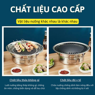 Bếp Nướng Than Hoa Không Khói Bunnies House BBQ Ngoài Trời Size 35cm và 40cm, Hoàn Hảo Cho Tiệc Nướng
