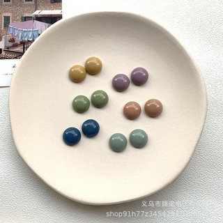 14mm Kem Màu Tròn Nửa Viên Thuốc Phù Hợp Với Nhựa Miếng Dán Phụ Kiện diy Handmade Bông Tai Mũ Đội Đầu Bán Buôn