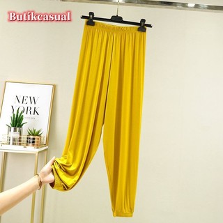 Quần dáng rộng cotton Modal cho bé gái/nữ, co giãn, chống muỗi, size lớn M–2XL, quần Pyjama