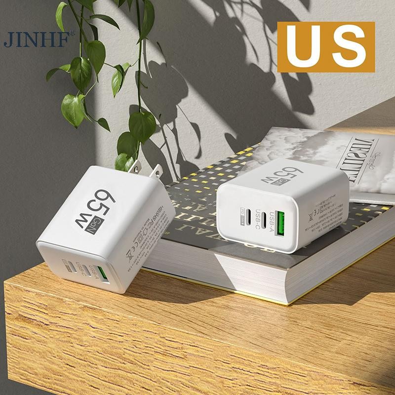 JINHF 65W USB Type-C PD Sạc Điện Thoại Dành Cho Huawei Đa Năng Máy Tính Bảng Pad Du Lịch Power Adapter HOT