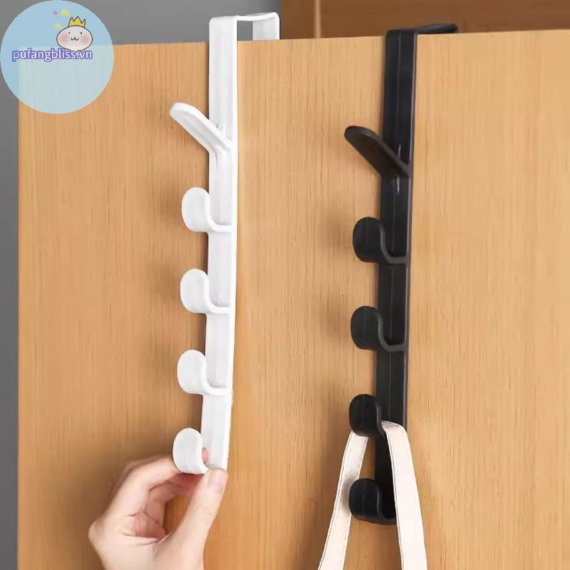 Pufangbliss Fivesegment Móc Cửa Túi Khăn Tóc Liền Mạch Giá Đỡ Nhà Phòng Ngủ Tổ Chức Bảo Quản Nhựa Màu Nguyên Chất Giá VN