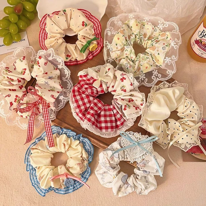 Dây buộc tóc nơ cột tóc scrunchies thời trang Hàn Quốc dành cho nữ Dây buộc co giãn cao dễ thương Phụ kiện tóc