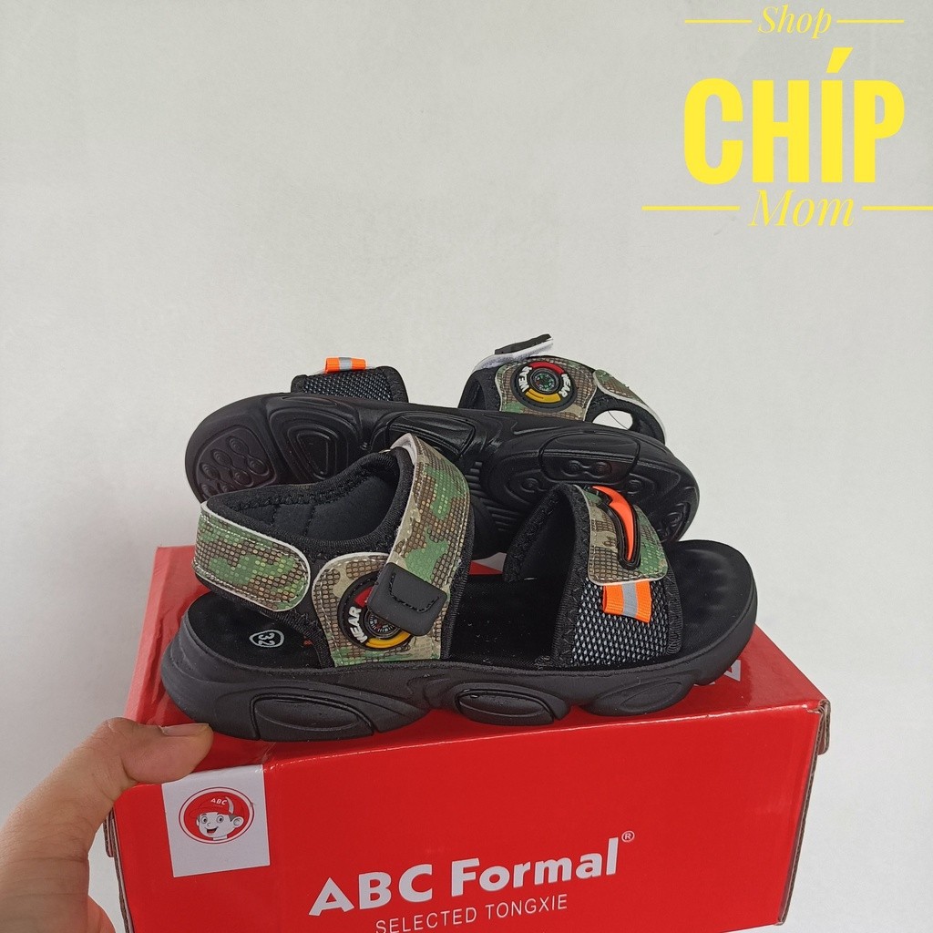 ( hàng sẵn ) sandal bé trai dép quai hậu đi học cho bé khâu đế quai dán tùy chỉnh la bàn vẩy sơn êm chân siêu bền 21A5